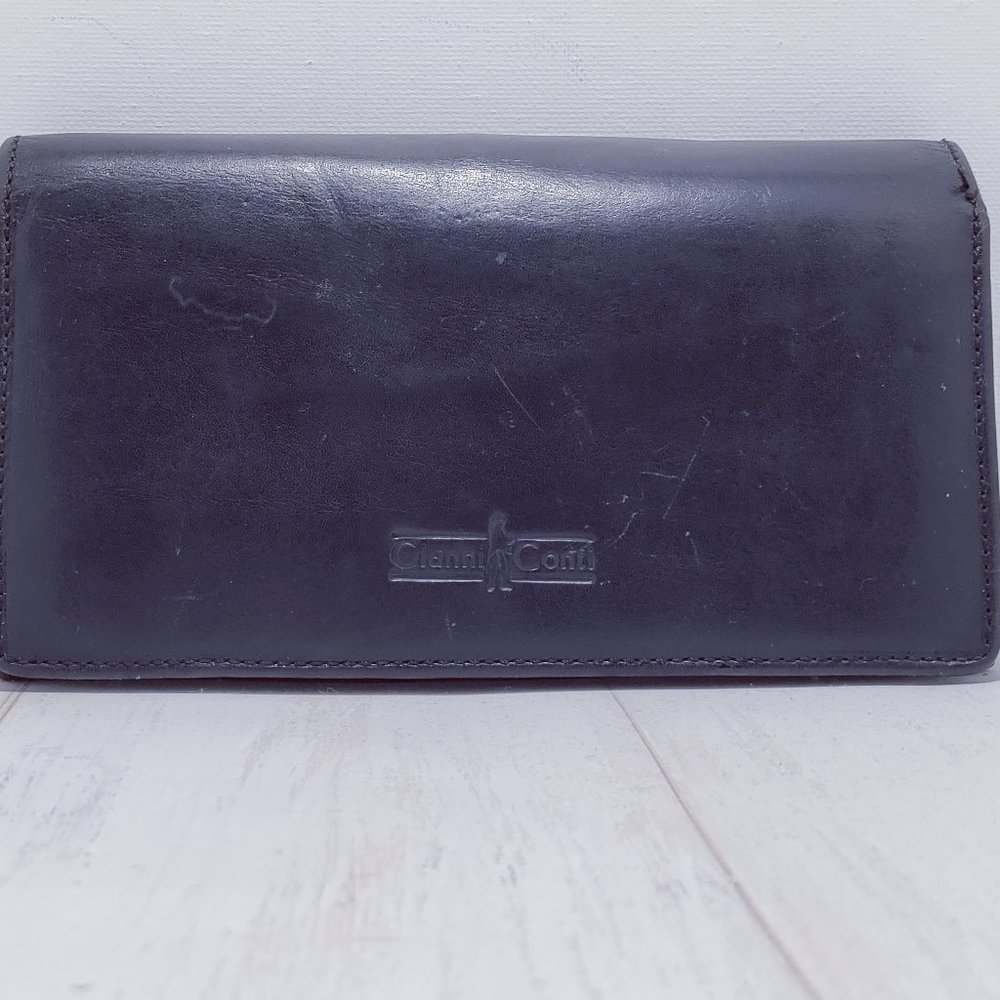 Gianni Conti Black Soft Leather Long/Continental Wallet